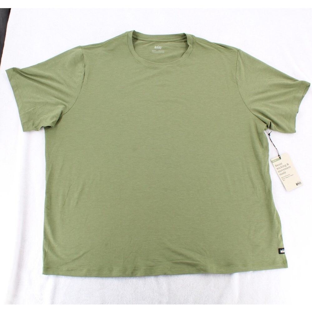 NWT REI Coop Green Short Sleeve T shirt XXL Active Pursuits Performance Wicking
